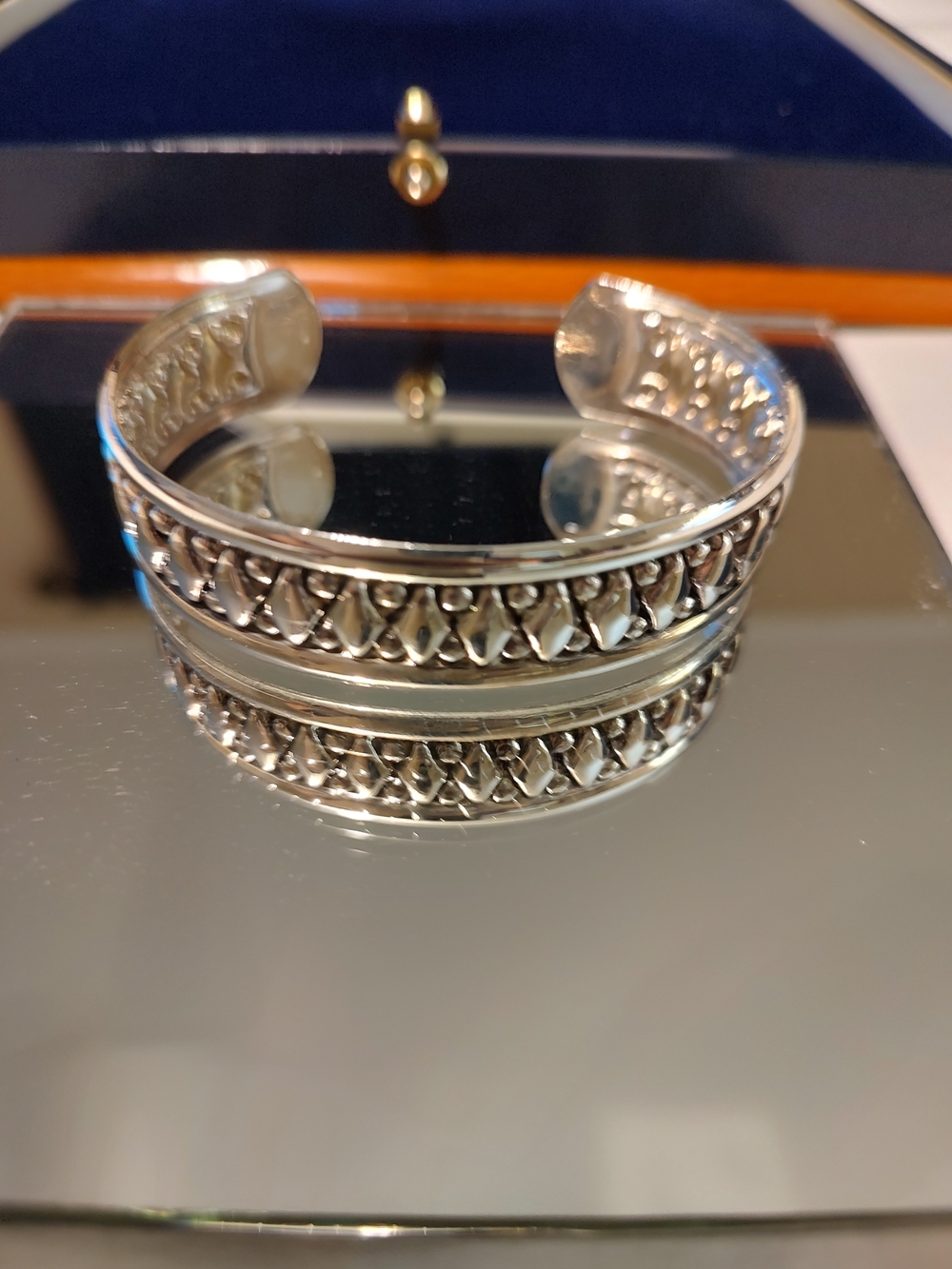 Sterling Silver Braided Cuff Bracelet - Silver